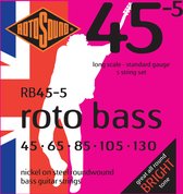 Rotosound bas snaren RB455 5er 45-130 roto bas, nikkel on Steel - Snarenset voor 5-string basgitaar