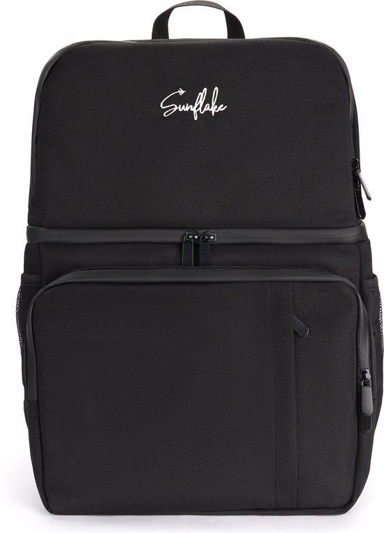 Sac à dos isotherme Sunflake (28L) - Convient pour 16 canettes - Sac à lunch pour femme et homme - Zwart