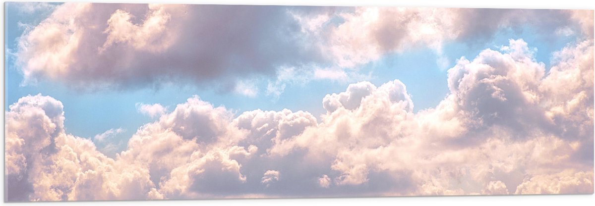 Acrylglas - Sluierbewolking op Zonnige Dag - 120x40 cm Foto op Acrylglas (Met Ophangsysteem)