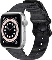 iMoshion Bandje Geschikt voor Apple Watch Bandje Series 1 / 2 / 3 / 4 / 5 / 6 / 7 / 8 / 9 / SE - 38 / 40 / 41 mm - iMoshion Nylon band - Zwart