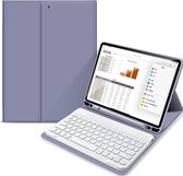 Mobiq - Étui iPad Air (2022 / 2020) avec clavier | Violet