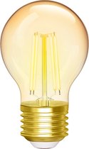 LED Lamp - Smart LED - Bulb G45 - 4.5W - E27 Fitting - Slimme LED - Wifi LED + Bluetooth - Aanpasbare Kleur - Amber - Glas