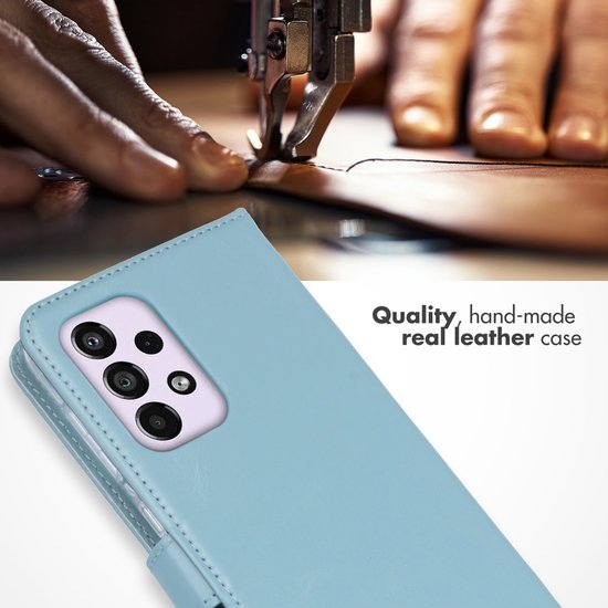 Coque Samsung Galaxy A33 Selencia Book Type en cuir véritable – Blue Air |  bol.com