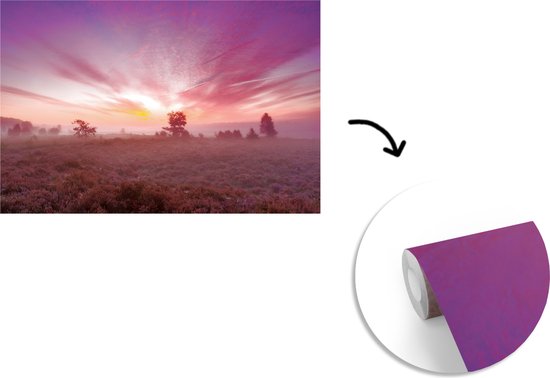 Papier peint Papier peint photo en vinyle - Tons violets en paysage hollandais largeur 390 cm x hauteur 260 cm - Tirage photo sur papier peint (disponible en 7 tailles)