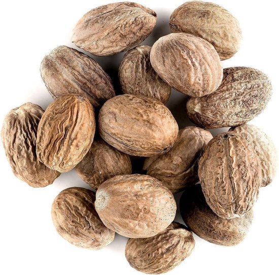 Foto: Mittal nootmuskaat heel 200 gram naturel pure nutmeg voor zoete en hartige gerechten warme en sterk aromatische specerij