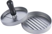 Intirilife praktische hamburgerpers in grijs met 11,5 cm diameter - Voor barbecuen, kamperen, thuis en catering