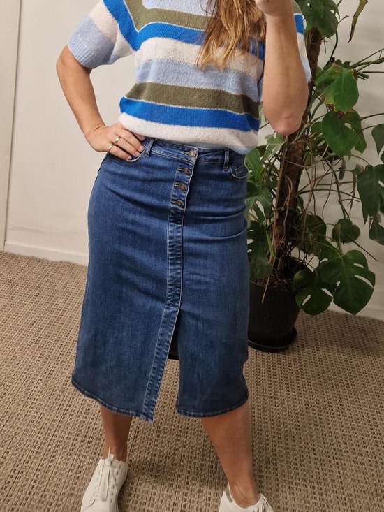 Wilke Skirt 205135 Dark Blue Denim Nederdel Fra Freequent main image 1