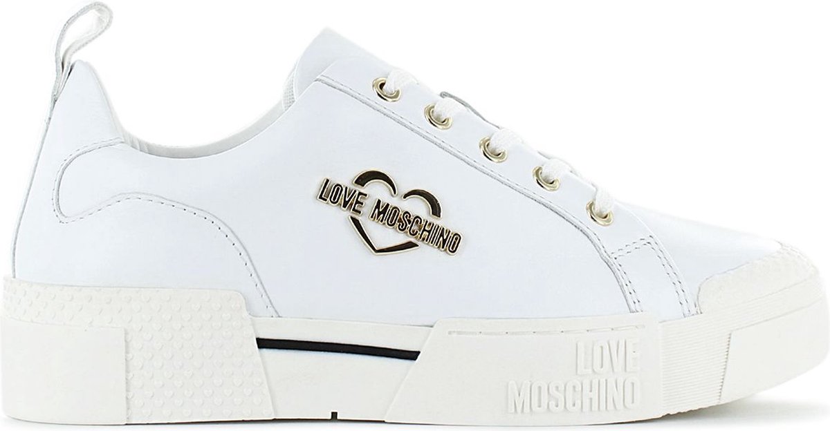 LOVE MOSCHINO Sneakers Leather - Dames Sneakers Schoenen Wit JA15625G0EIA0100 - Maat EU 41 UK 8