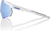 100% Racetrap 3.0 - Matte White - HiPER Blue Multilayer Mirror Lens - WHITE -