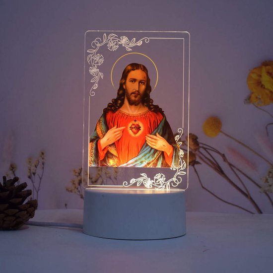 3D LED Nachtlampje | JEZUS | 7 kleuren LED | Religie| Tafellamp