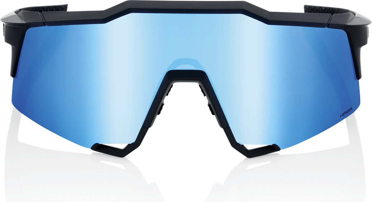 100% Speedcraft - Matte Black - HiPER Blue Multilayer Mirror Lens