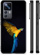 Coque Bumper Xiaomi 12T | Étui pour téléphone portable 12T Pro avec perroquet à bord noir