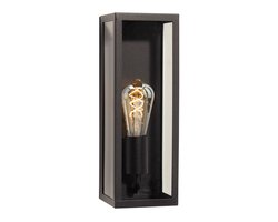 DMQ Buitenlamp Boston Smal - IP44 Wandlamp Zwart Industrieel met Glas - E27