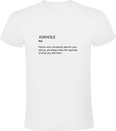 Askhole Heren T-shirt | Asshole | Vragen | Vraag | Advies | Eigenwijs | Woordspeling | Taal | Engels | Shirt