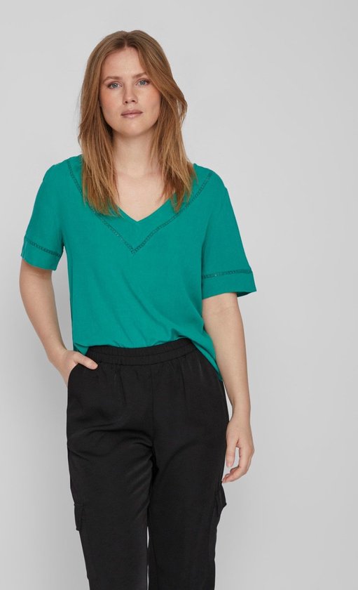 Vila Viaimi Liva V-Neck 3/4 Shirt/Su/F (Vert) - Vêtements chez