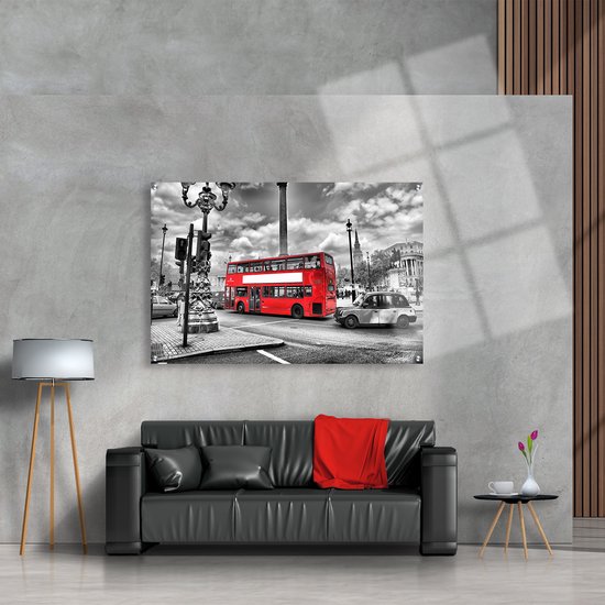 Luxe Plexiglas Schilderij London Bus |60x40 | Woonkamer | Slaapkamer | Kantoor | Muziek | Design | Art | Modern | ** 5MM DIK**