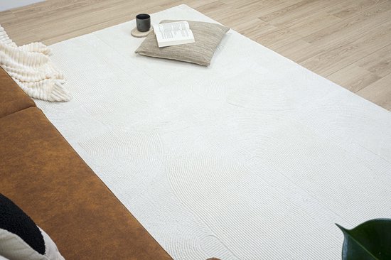 Tapis Moderne Flycarpets Aurelia - Crème - 80x150 cm