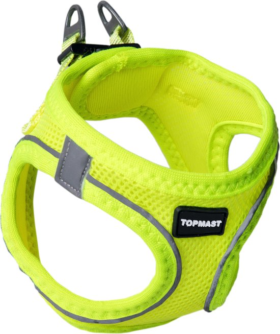 Foto: Topmast airmesh hondentuig click go groen s reflecterend harnas hond hondentuigje hondenharnas voor puppy kleine medium en grote hond