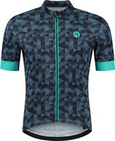 Rogelli Rubik - Maillot Cyclisme Manches Courtes - Homme - Taille XL - Grijs, Turquoise