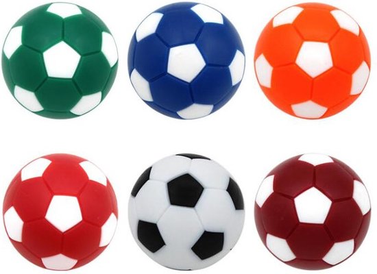 Pegasi set van 6 Tafelvoetbal Balletjes muti-color 32mm - Multi-pack Tafel Voetbal ballen - ABS Kunststof - Diverse kleuren