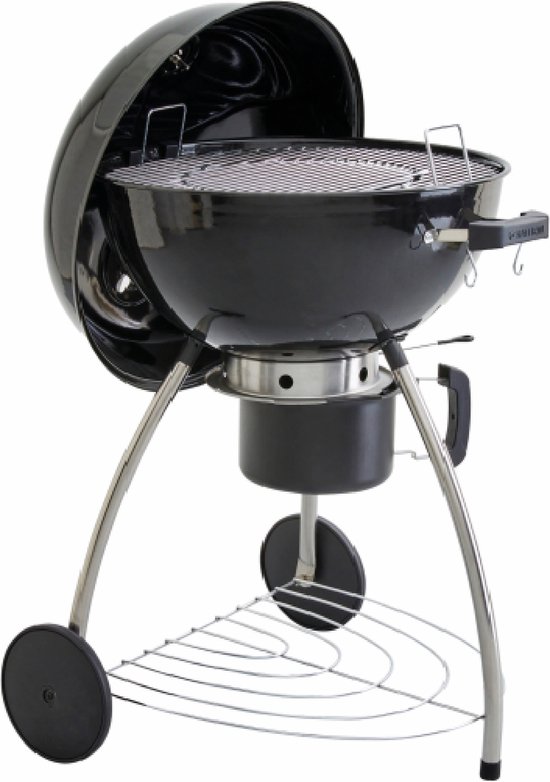 NATERIAL - Houtskoolbarbecue PHOENIX BETA II - 8 personen - Ø 57 cm - H. 108 cm - Geëmailleerd staal - Zwart - Kogelbarbecue