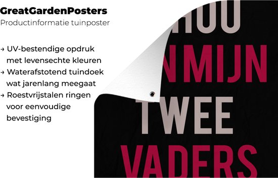 Serviette de jardin Citations - J'aime mes deux papas - Papa - Dictons - 100x100 cm