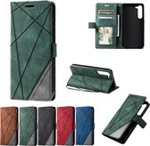 Book Case Samsung Galaxy S23 Plus | Hoogwaardig PU Leren Hoesje | Lederen Wallet Case | Luxe Uitstraling | Telefoonhoesje | Pasjeshouder | Portemonnee | Groen