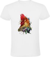 Haan Heren T-shirt | dier | gedrag | kip | verf | schilder | dierendag