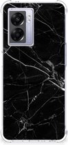 Smartphone hoesje OPPO A77 5G | A57 5G Mobiel Hoesje met transparante rand Marmer Zwart