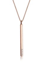 Elli Dames Halsketting ames Y-ketting met hanger staaf en kristallen in 925 sterling zilver 45 cm lang