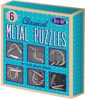 metalen puzzels retr-Oh unisex blauw 6 stuks