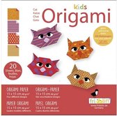 origami Kat vouwen 15 x 15 cm 20 stuks multicolor