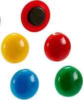 magneten Small 2 cm groen/geel/blauw/rood 6 stuks
