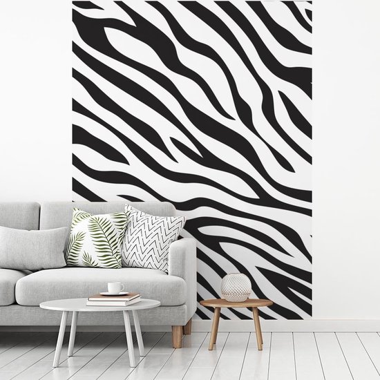 Papier peint - Papiers Papier peint photo Motifs - Zebra - Zwart - Wit - Largeur 190 cm x Hauteur 260 cm
