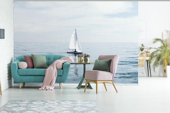 Papier peint - Papier peint Papier peint photo Mer - Voilier - Blauw - Largeur 525 cm x hauteur 350 cm