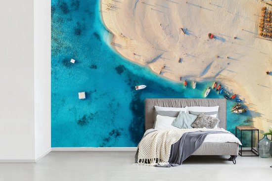 Papier peint - Papier peint photo Plage - Bateau - Mer - Largeur 600 cm x hauteur 400 cm