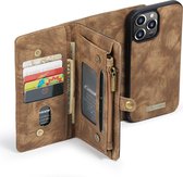 Apple iPhone 13 Pro Hoesje - Caseme - Serie - Kunstlederen Bookcase / 2in1 Case - Bruin - Hoesje Geschikt Voor Apple iPhone 13 Pro