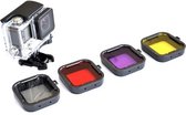 Set van 4 filters voor Actioncam (GoPro) / Grijs Rood Paars Geel