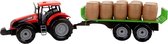 tractor met oplegger jongens 47 cm rood/groen