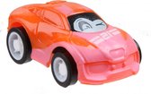 raceauto 21 jongens 5 cm pull-back oranje/roze