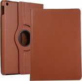 Case2go - Tablet hoes geschikt voor iPad 10.2 Inch 2021 / 2020 / 2019 - Draaibare Book Case Cover - Bruin