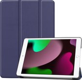 Hoes Geschikt voor iPad 10.2 2021 Hoes Luxe Hoesje Book Case - Hoesje Geschikt voor iPad 9 Hoes Cover - Donkerblauw