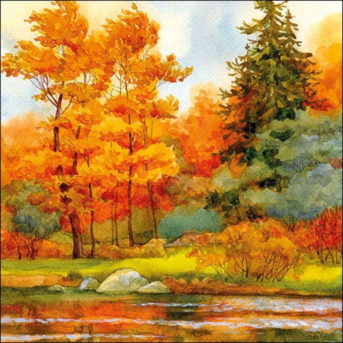 Ambiente servetten - 33x33cm - 20 stuks - Forest lake