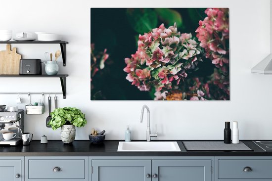 Toile Peinture Roses - Plante - Wit - 140x90 cm - Décoration murale