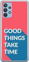 Samsung Galaxy A32 Telefoonhoesje - Transparant Siliconenhoesje - Flexibel - Met Quote - Good Things - Rood