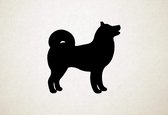 Shiba Inu - Silhouette hond - M - 60x61cm - Zwart - wanddecoratie