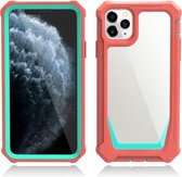 Stellar Space PC + TPU 360 graden all-inclusive schokbestendig hoesje voor iPhone 11 Pro Max (koraalroze + blauwgroen)