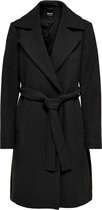 Only Jas Onlmaria Wrap Coat Cc Otw 15228850 Black/grey Melange Dames Maat - XS