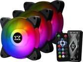 XIGMATEK Galaxy III Essential BX120 ARGB Zwart (Pack 3) - 120 mm A-RGB-ventilator voor pc-behuizing
