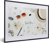 Fotolijst incl. Poster - Tropisch - Hoed - Collectie - 40x30 cm - Posterlijst